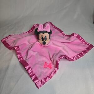 Disney Baby Minnie Mouse Pink Satin Trim Security Lovey Plush